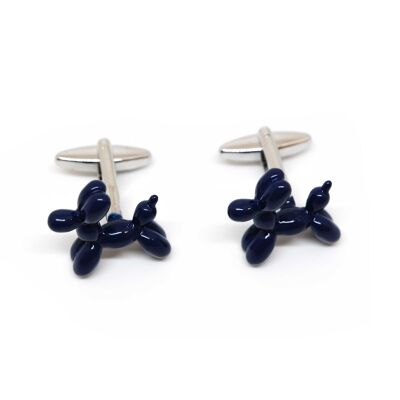 Plain blue brass cufflinks (GEM-BALLONDOG)