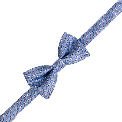 Light blue hand-finished printed bow tie (BOW-REMI-CELESTE)