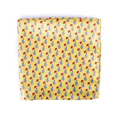 Mouchoir de poche imprimé multicolore finition main (POC-414142)