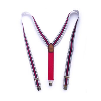 Red hand-finished elastic braces (BR-RALPH-ROJO)