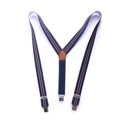 Navy hand-finished elastic braces (BR-RONK-NAVY)