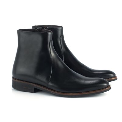 Black leather ankle boot with zipper (BALZIP-NEGRO)