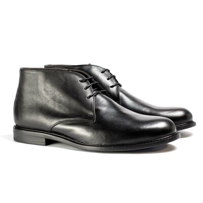 Smooth black leather ankle boot (BEBENTO-NEGRO)