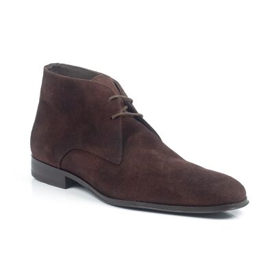 Smooth brown suede ankle boot (COBERT-MARRON)