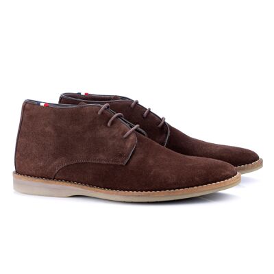 Smooth brown suede ankle boot (SAMBAT-MARRON)