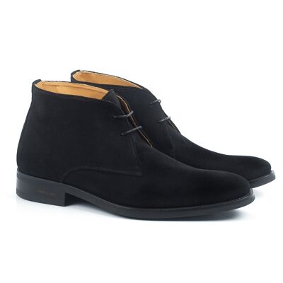 Smooth black suede ankle boot (SAPERE-NEGRO)