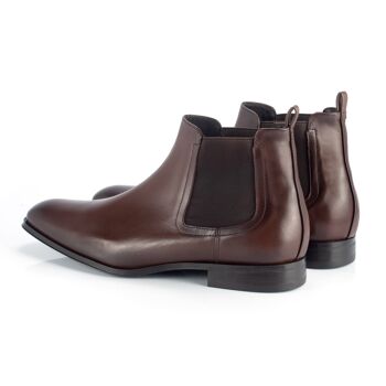 Chelsea boots en cuir avec élastique latéral couleur castagna (CHETRON-CASTAGNA) 2