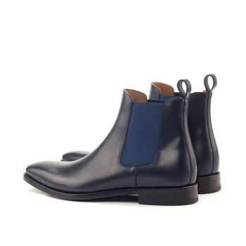 Bottines Chelsea en cuir bleu marine avec élastique latéral (LUCHIATO-NAVY) 2