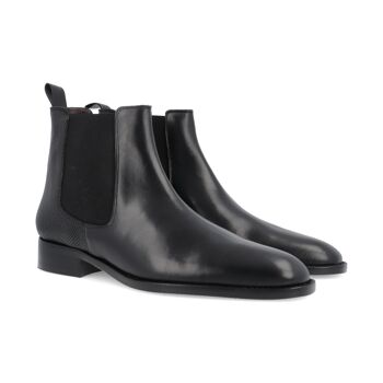 Bottines Chelsea en cuir noir avec élastique latéral (PETACO-NEGRO) 1