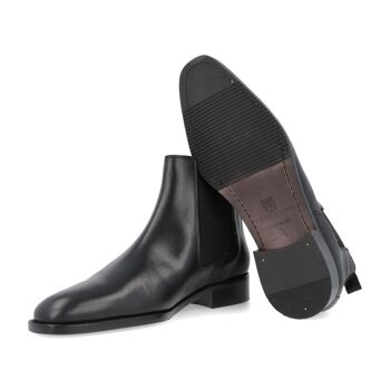 Bottines Chelsea en cuir noir avec élastique latéral (PETACO-NEGRO) 3