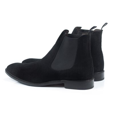 Black suede Chelsea boots with side elastic (SAPOTE-BLACK)