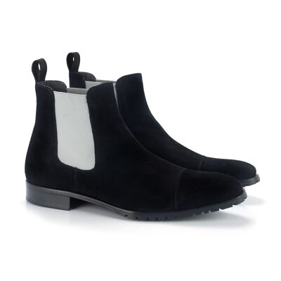Black suede Chelsea boots with lateral elastication (SELUX-NEGRO)