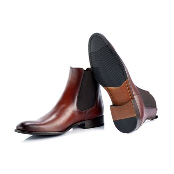 Bottines Chelsea en cuir avec élastique latéral cognac (TILECRA-BRANDY) 3