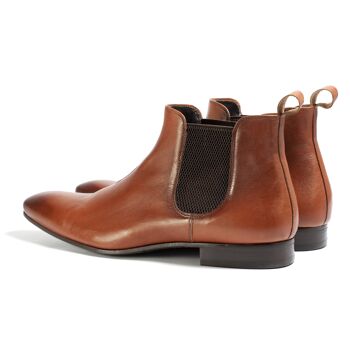 Bottines Chelsea en cuir élastique latéral acajou (VACALF-CAOBA) 2