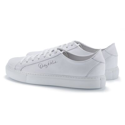 Sneaker aus weißem geprägtem Leder (BONAPA-BLANCO)