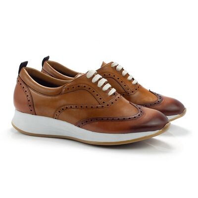 Sneaker aus cognacfarbenem Leder (LUTEN-COGNAC)