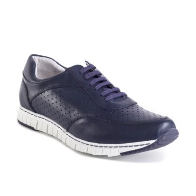 Navy chopped leather sneaker (RT-DENMARK-MARINO)