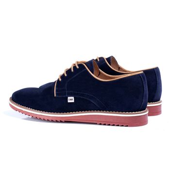 Baskets en daim avec lacets bleus contrastants (SANTOS-AZUL-300) 2