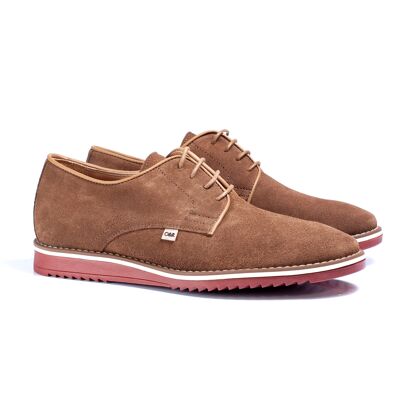 Hand-finished suede trainers castagna color (SANTOS-CASTAGNA-103)