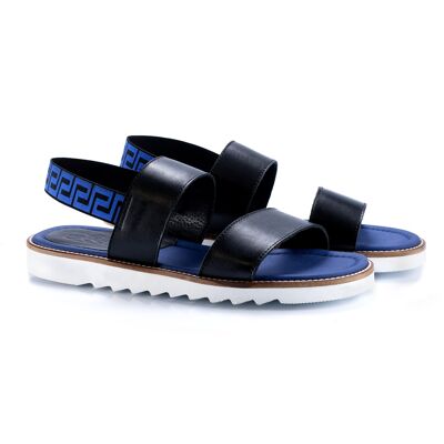 Black non-slip leather sandals (DISENT-NEGRO)