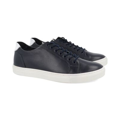 Sneakers in pelle macinata blu navy (BARANG-MARINO)