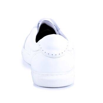 Baskets en cuir blanc avec élastique latéral (NACHO-BLANCO) 4