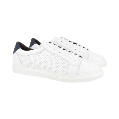 Sneakers de piel picado color blanco (NACIP-BLANCO)
