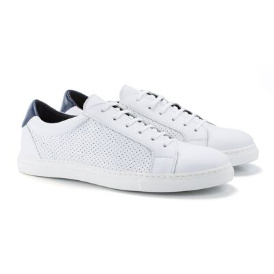 Sneakers de piel picado color blanco (NAPIL-BLANCO)