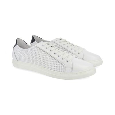 Sneakers de piel picado color blanco-w (NAVAL-BLANCO-W)