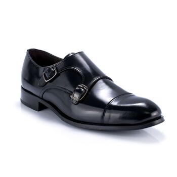 Chaussure à boucle en cuir noir avec surpiqûres (ANDOMO-NEGRO) 4