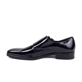 Chaussure à boucle en cuir avec deux boucles noires (ANTHONY-NEGRO) 3