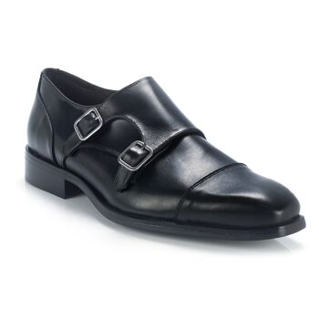 Chaussure avec boucle en cuir avec deux boucles noires (CONTELDA-NEGRO) 1