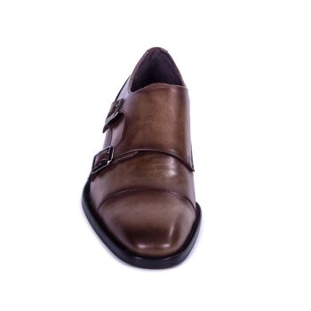 Chaussure en cuir pleine brogado couleur Castagna avec boucle (DESMONDO_P-CASTAGNA) 2