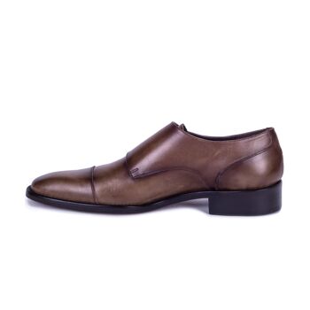 Chaussure en cuir pleine brogado couleur Castagna avec boucle (DESMONDO_P-CASTAGNA) 3
