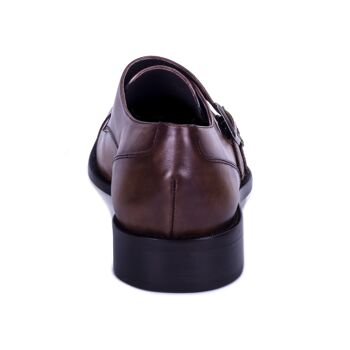 Chaussure en cuir pleine brogado couleur Castagna avec boucle (DESMONDO_P-CASTAGNA) 4