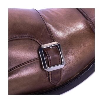 Chaussure en cuir pleine brogado couleur Castagna avec boucle (DESMONDO_P-CASTAGNA) 6