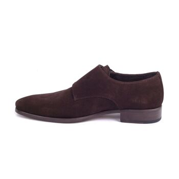 Chaussure en daim à boucle avec deux boucles marron (STONEY-MARRON-102) 3