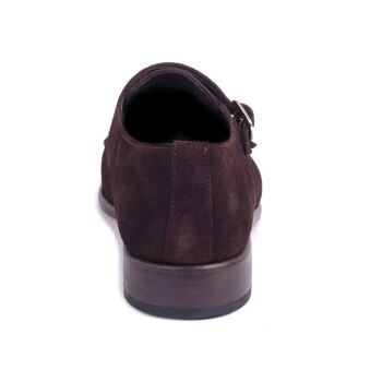 Chaussure en daim à boucle avec deux boucles marron (STONEY-MARRON-102) 4