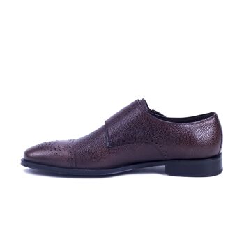 Chaussure en cuir semi-brogued couleur moka avec boucle (TIMONK-MOCA) 3