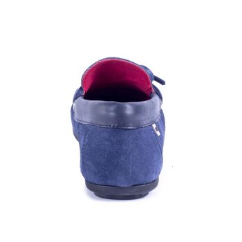 Mocassins garçon en daim avec lacet en cuir couleur iris (KD-SADON-IRIS) 4