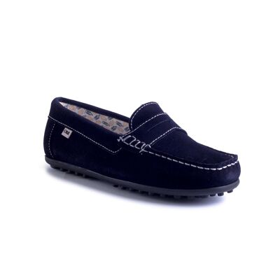 Jungenloafer aus Wildleder mit blau-französischer Augenmaske (KD-SETTECENTO-BLUE-FRANCE)