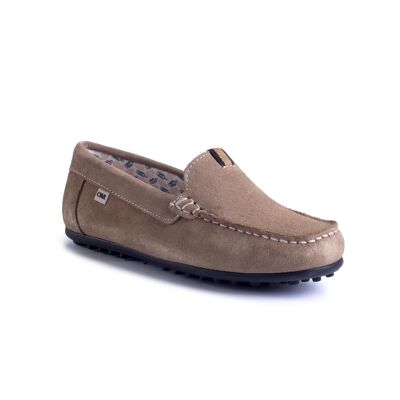 Boy's moccasins in suede with contrast stitching color t (KD-SIFLAG-TOPO)