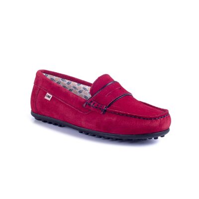 Boy's suede moccasins with fire mask (KD-SITMAN-FUEGO)