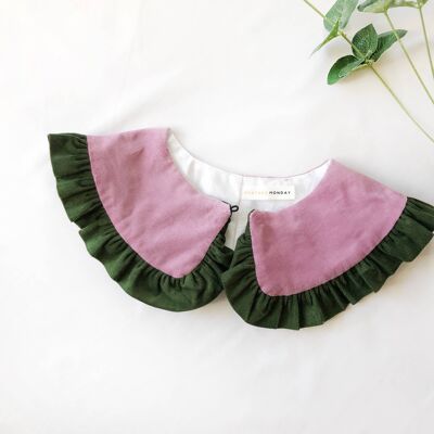 Lilac&Green Corduroy Detachable Collar, Oversized Collar