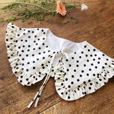 Polkadot Cotton Detachable Collar, Oversized Collar