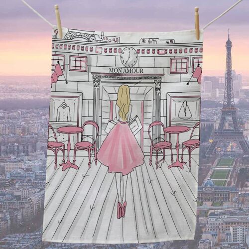 Shopping in Paris- Mon Amour Tea Towel