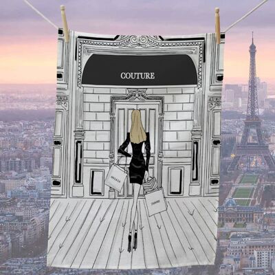 Einkaufen in Paris-Couture Geschirrtuch