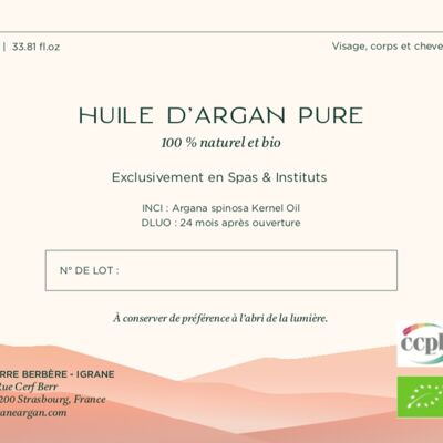 Huile d'argan Biologique 1L VRAC IGRANE SPA