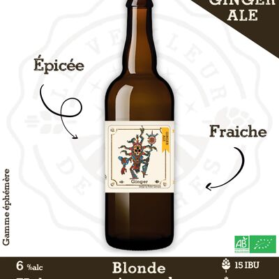 Le Veilleur de Bières bio - Blonde Ginger with Ginger 6% 75cl