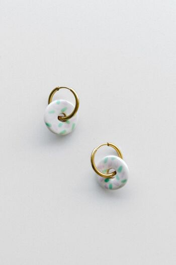 BOUCLES D'OREILLES DONUTS-VERT 1